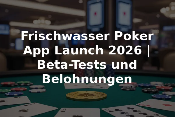Frischwasser Poker App Launch 2026 | Beta-Tests und Belohnungen