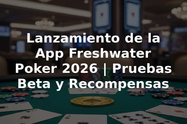 Lanzamiento de la App Freshwater Poker 2026 | Pruebas Beta y Recompensas