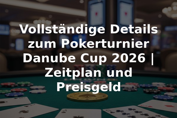 Vollständige Details zum Pokerturnier Danube Cup 2026 | Zeitplan und Preisgeld