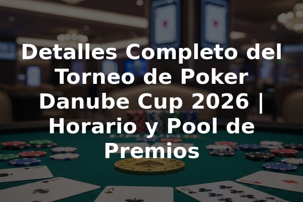 Detalles Completo del Torneo de Poker Danube Cup 2026 | Horario y Pool de Premios