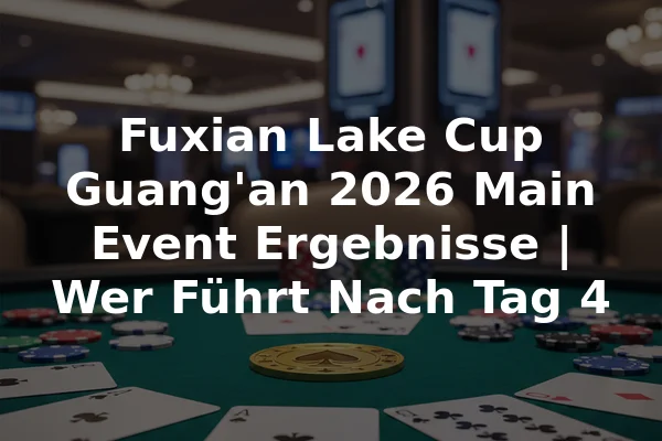 Fuxian Lake Cup Guang'an 2026 Main Event Ergebnisse | Wer Führt Nach Tag 4
