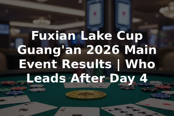 Fuxian Lake Cup Guang'an 2026 Main Event Results | Who Leads After Day 4