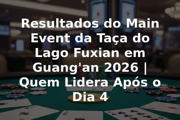Resultados do Main Event da Taça do Lago Fuxian em Guang'an 2026 | Quem Lidera Após o Dia 4