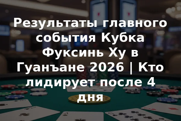 Результаты главного события Кубка Фуксинь Ху в Гуанъане 2026 | Кто лидирует после 4 дня