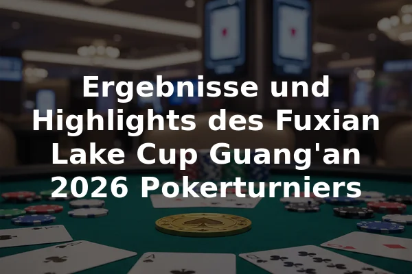 Ergebnisse und Highlights des Fuxian Lake Cup Guang'an 2026 Pokerturniers