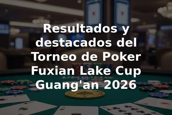 Resultados y destacados del Torneo de Poker Fuxian Lake Cup Guang'an 2026