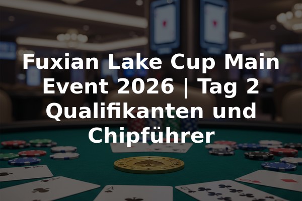 Fuxian Lake Cup Main Event 2026 | Tag 2 Qualifikanten und Chipführer