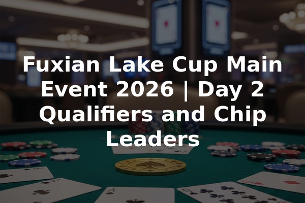 Fuxian Lake Cup Main Event 2026 | Day 2 Qualifiers and Chip Leaders