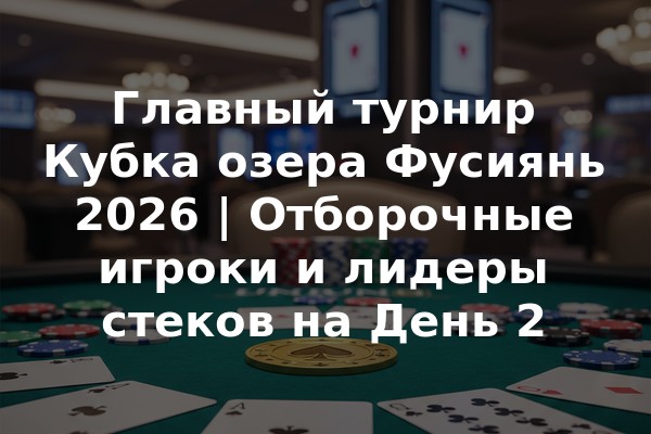 Главный турнир Кубка озера Фусиянь 2026 | Отборочные игроки и лидеры стеков на День 2