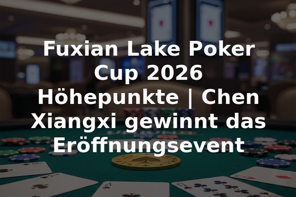 Fuxian Lake Poker Cup 2026 Höhepunkte | Chen Xiangxi gewinnt das Eröffnungsevent