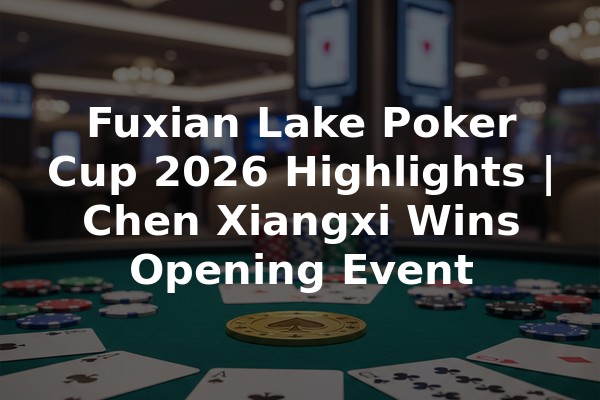 Fuxian Lake Poker Cup 2026 Highlights | Chen Xiangxi Wins Opening Event