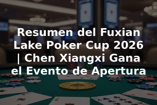 Resumen del Fuxian Lake Poker Cup 2026 | Chen Xiangxi Gana el Evento de Apertura