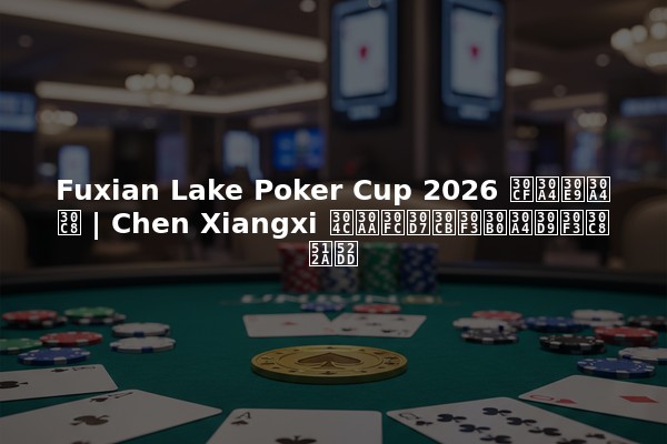 Fuxian Lake Poker Cup 2026 ハイライト | Chen Xiangxi がオープニングイベント優勝