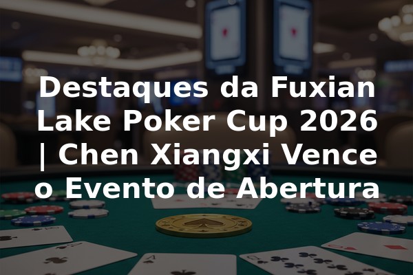 Destaques da Fuxian Lake Poker Cup 2026 | Chen Xiangxi Vence o Evento de Abertura