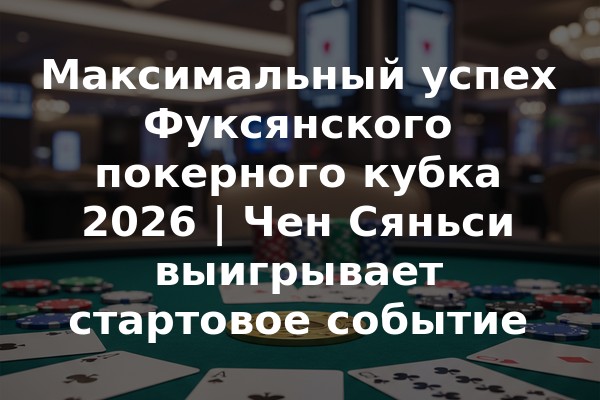 Максимальный успех Фуксянского покерного кубка 2026 | Чен Сяньси выигрывает стартовое событие