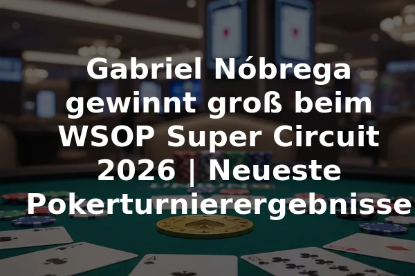 Gabriel Nóbrega gewinnt groß beim WSOP Super Circuit 2026 | Neueste Pokerturnierergebnisse