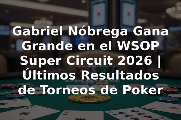 Gabriel Nóbrega Gana Grande en el WSOP Super Circuit 2026 | Últimos Resultados de Torneos de Poker