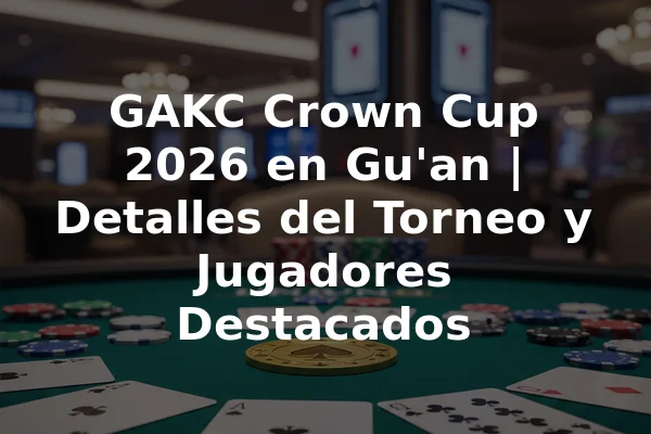 GAKC Crown Cup 2026 en Gu'an | Detalles del Torneo y Jugadores Destacados