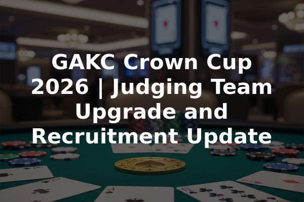 GAKC Crown Cup 2026 | Judging Team Upgrade and Recruitment Update