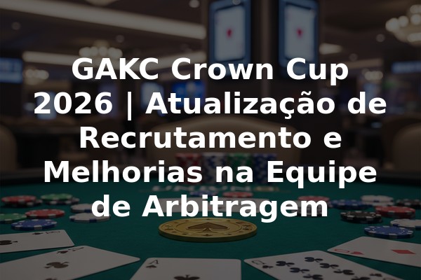 GAKC Crown Cup 2026 | Atualização de Recrutamento e Melhorias na Equipe de Arbitragem