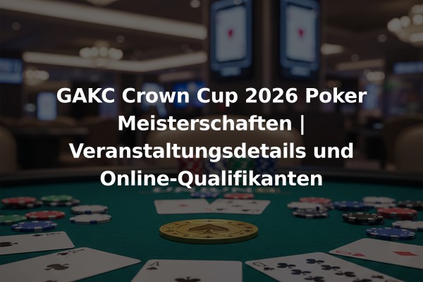 GAKC Crown Cup 2026 Poker Meisterschaften | Veranstaltungsdetails und Online-Qualifikanten