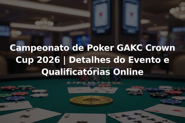 Campeonato de Poker GAKC Crown Cup 2026 | Detalhes do Evento e Qualificatórias Online