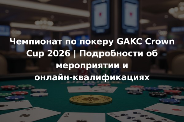 Чемпионат по покеру GAKC Crown Cup 2026 | Подробности об мероприятии и онлайн-квалификациях