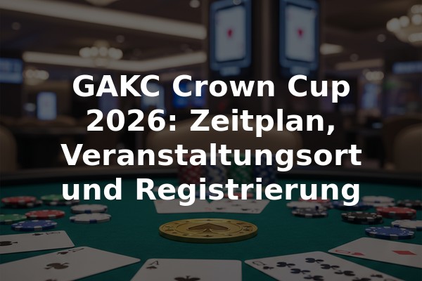 GAKC Crown Cup 2026: Zeitplan, Veranstaltungsort und Registrierung