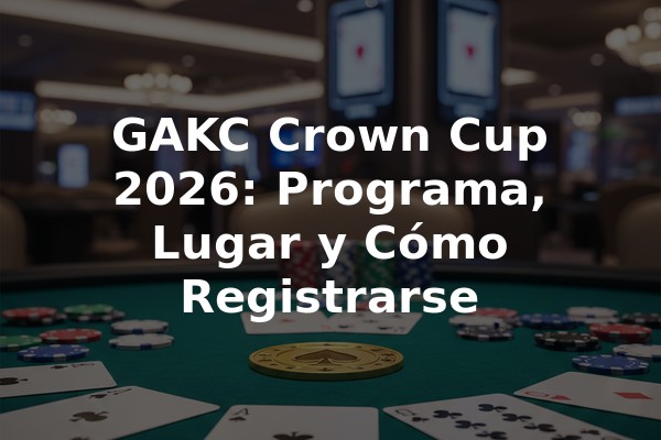 GAKC Crown Cup 2026: Programa, Lugar y Cómo Registrarse