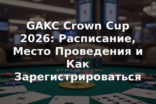 GAKC Crown Cup 2026: Расписание, Место Проведения и Как Зарегистрироваться