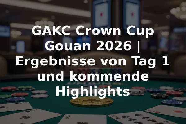 GAKC Crown Cup Gouan 2026 | Ergebnisse von Tag 1 und kommende Highlights