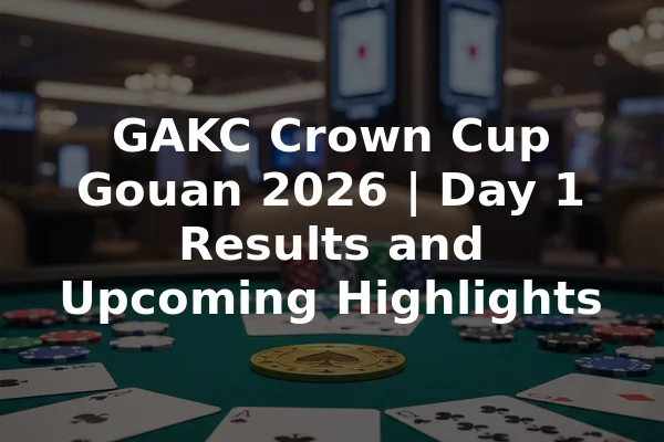 GAKC Crown Cup Gouan 2026 | Day 1 Results and Upcoming Highlights