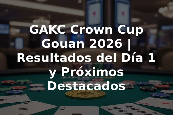 GAKC Crown Cup Gouan 2026 | Resultados del Día 1 y Próximos Destacados