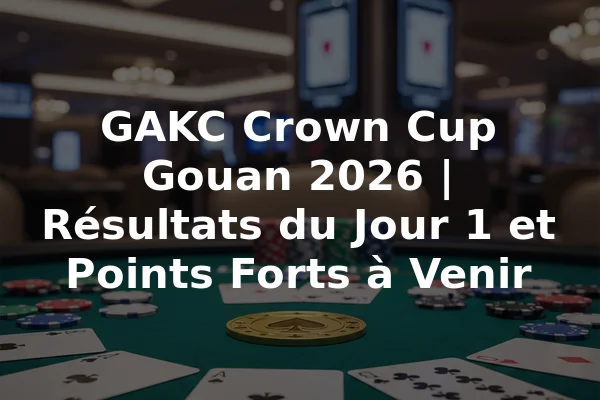 GAKC Crown Cup Gouan 2026 | Résultats du Jour 1 et Points Forts à Venir