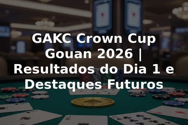 GAKC Crown Cup Gouan 2026 | Resultados do Dia 1 e Destaques Futuros