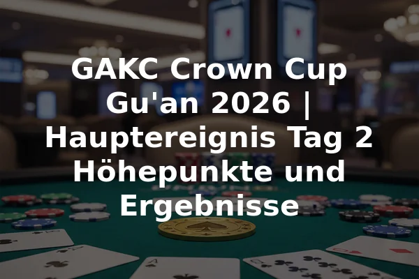 GAKC Crown Cup Gu'an 2026 | Hauptereignis Tag 2 Höhepunkte und Ergebnisse