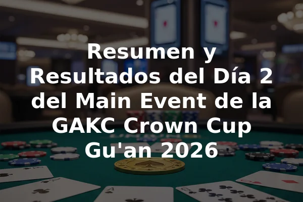 Resumen y Resultados del Día 2 del Main Event de la GAKC Crown Cup Gu'an 2026