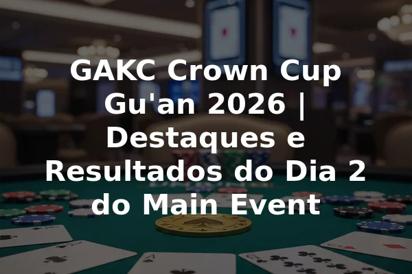 GAKC Crown Cup Gu'an 2026 | Destaques e Resultados do Dia 2 do Main Event