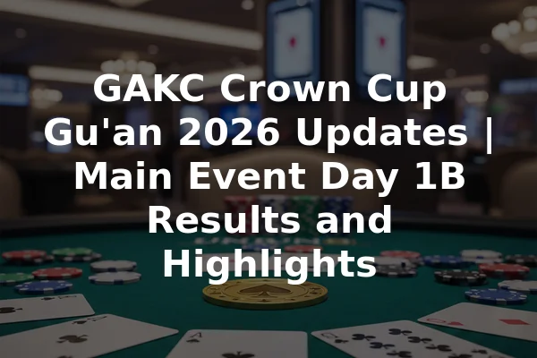 GAKC Crown Cup Gu'an 2026 Updates | Main Event Day 1B Results and Highlights