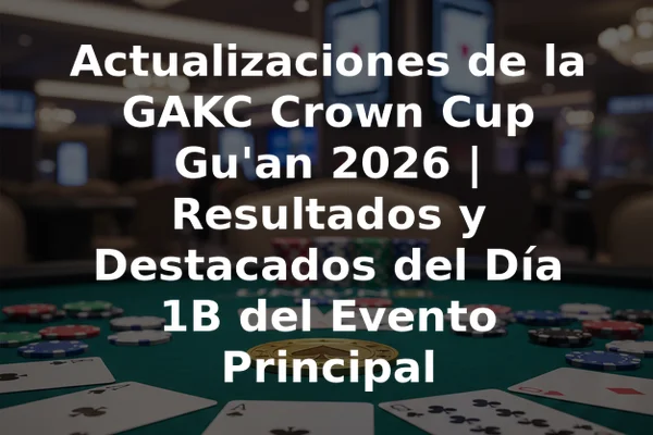 Actualizaciones de la GAKC Crown Cup Gu'an 2026 | Resultados y Destacados del Día 1B del Evento Principal