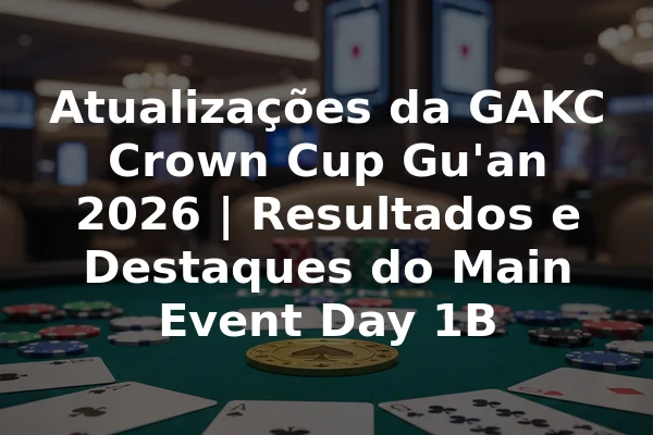Atualizações da GAKC Crown Cup Gu'an 2026 | Resultados e Destaques do Main Event Day 1B