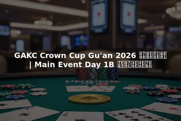 GAKC Crown Cup Gu'an 2026 最新动态 | Main Event Day 1B 结果与亮点