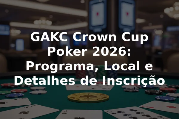 GAKC Crown Cup Poker 2026: Programa, Local e Detalhes de Inscrição