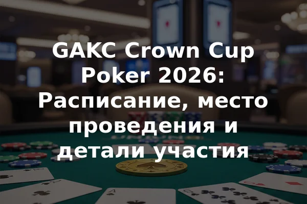 GAKC Crown Cup Poker 2026: Расписание, место проведения и детали участия