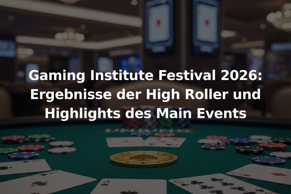 Gaming Institute Festival 2026: Ergebnisse der High Roller und Highlights des Main Events