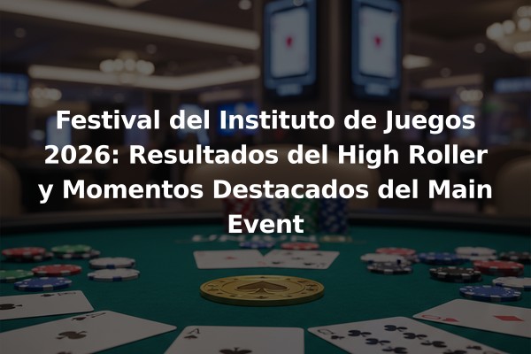 Festival del Instituto de Juegos 2026: Resultados del High Roller y Momentos Destacados del Main Event