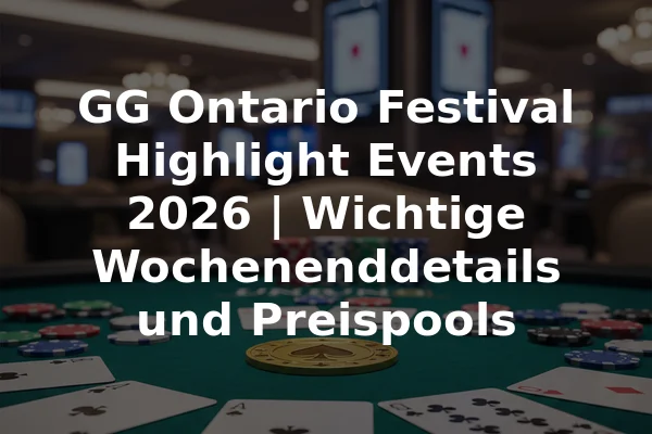 GG Ontario Festival Highlight Events 2026 | Wichtige Wochenenddetails und Preispools