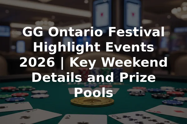 GG Ontario Festival Highlight Events 2026 | Key Weekend Details and Prize Pools