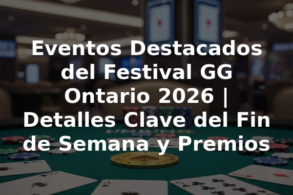 Eventos Destacados del Festival GG Ontario 2026 | Detalles Clave del Fin de Semana y Premios