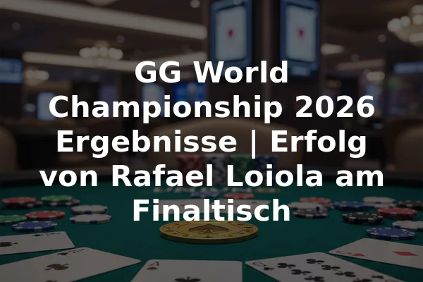 GG World Championship 2026 Ergebnisse | Erfolg von Rafael Loiola am Finaltisch